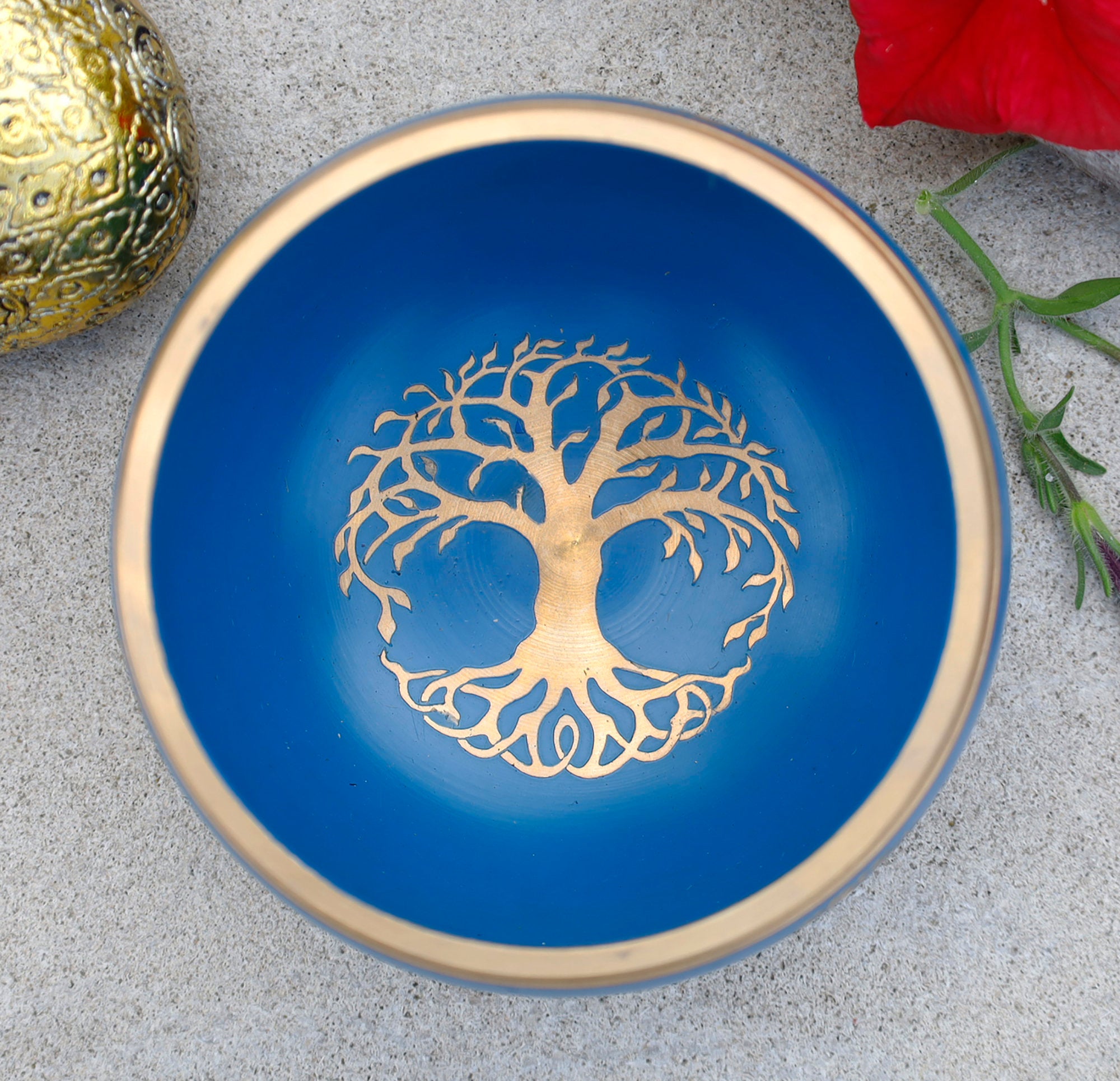 Tibetan Tree Of Life Singing Bowl Set 4" | Handmade Meditation Bowl with Mallet & Cushion for Yoga, Mindfulness & Spiritual Healing - DharmaObjects