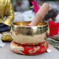 Tibetan Singing Bowl Complete Set ~ For Mindfulness Meditation, Chakra Healing, Yoga (Medium) - DharmaObjects
