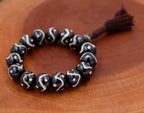 Tibetan Meditation Bone 14 Beads Wrist Mala Om Yin Yang Yoga Jewelry