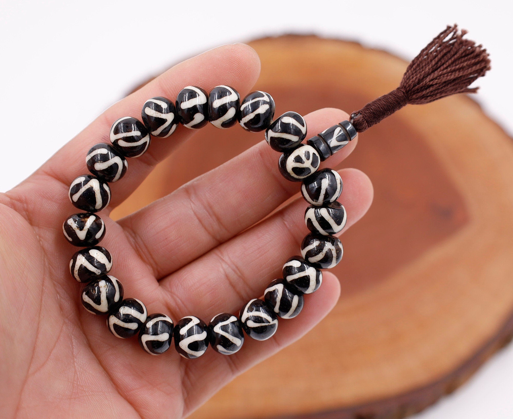 Tibetan Meditation Bone 21 Beads Wrist Mala Peace Beads Yoga Jewelry