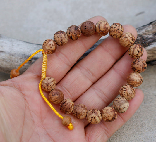 Tibetan Buddhist Bodhi Seed 18 Beads Adjustable Mala Bracelet Free Pouch