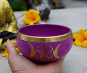 Tibetan Singing Bowl Triple Moon Complete Set ~ For Meditation, Yoga, Spiritual Healing and Mindfulness ~ Medium