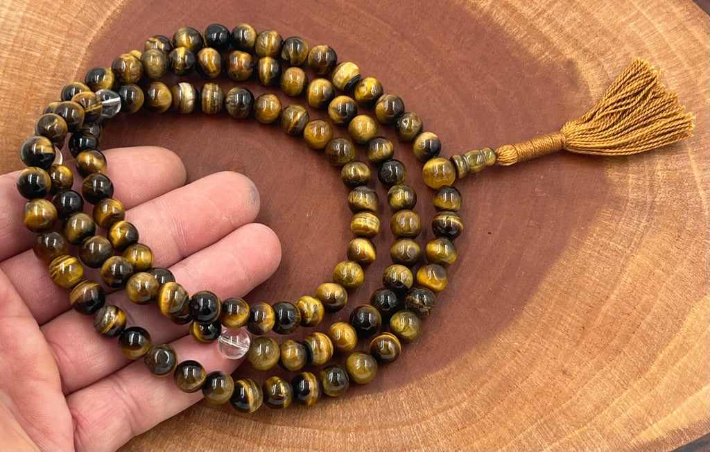 Gemstone Tiger Eye 108 Beads Prayer Mala - DharmaObjects