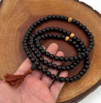 Tibetan Buddhist Genuine Sandal Wood Mala / Rosary 108 Beads / Free Silk Pouch - DharmaObjects