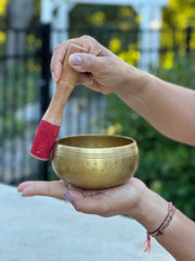 Tibetan Ring Gong Hammer Mark Singing Bowl Complete Meditation ~ Yoga, Mindfulness, Spiritual & Chakra Healing