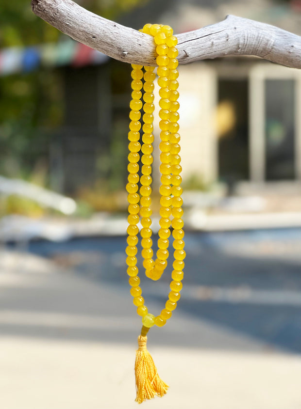 Tibetan 108 Beads Meditation Yoga Onyx Stone Mala With Pouch