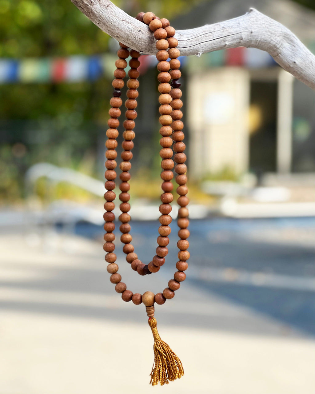 Tibetan Buddhist Genuine Sandal Wood Mala / Rosary 108 Beads / Free Silk Pouch - DharmaObjects