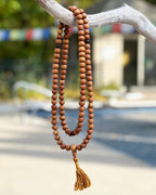 Tibetan Buddhist Genuine Sandal Wood Mala / Rosary 108 Beads / Free Silk Pouch - DharmaObjects