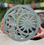 Handcrafted Wooden Celestial Sun Moon Wall Décor Hanging Art