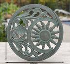 Handcrafted Wooden Celestial Sun Moon Wall Décor Hanging Art
