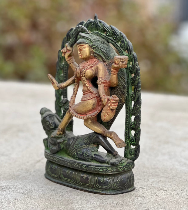 Hindu Goddess Of Time, Destruction & Power Kali Ma Statue Solid Brass 7.5 Inches Tall 4.3LB (1.9 KG)