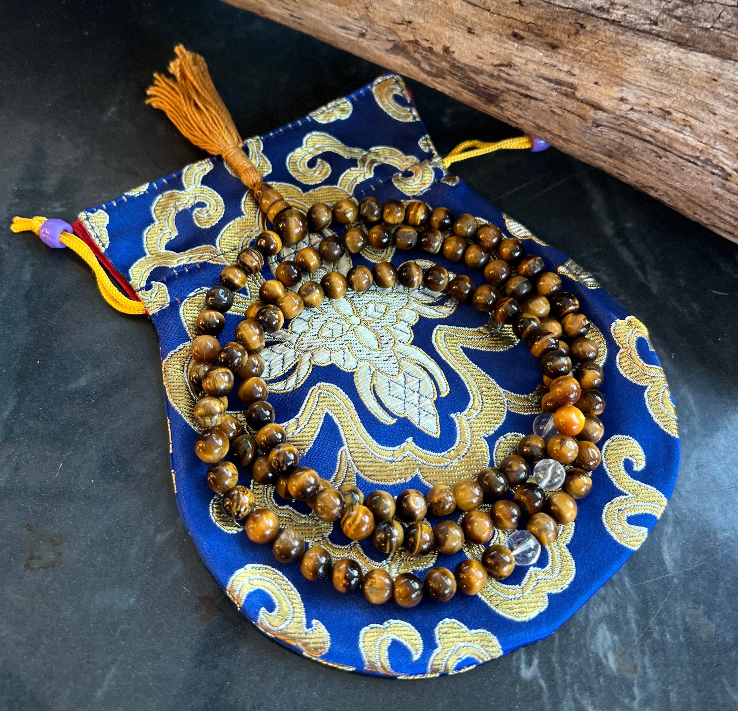 Gemstone Tiger Eye 108 Beads Prayer Mala - DharmaObjects