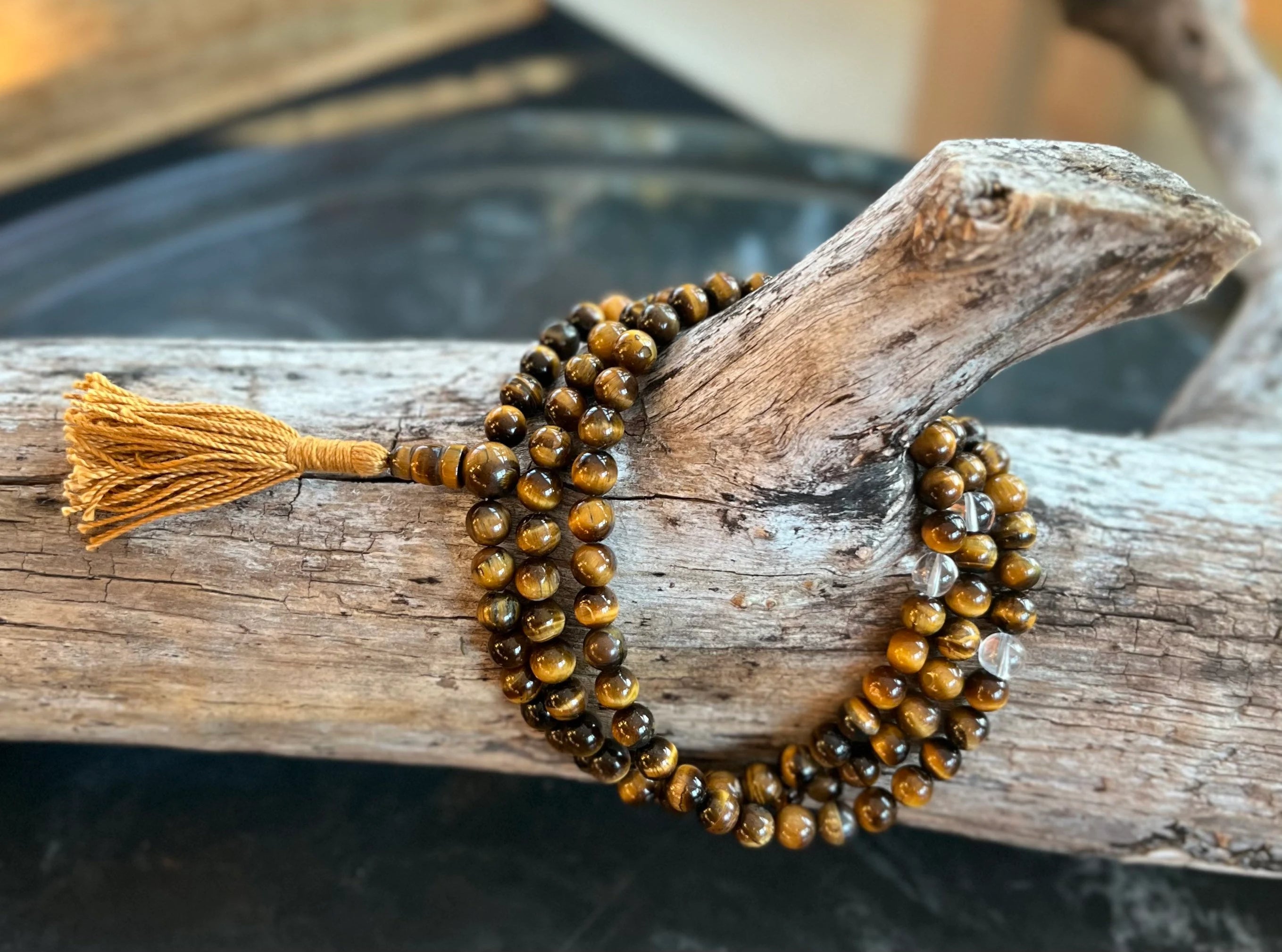 Gemstone Tiger Eye 108 Beads Prayer Mala - DharmaObjects