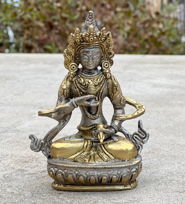 Buddha Vajrasattva Statue 2 Tone Solid Brass for Home Altar Shrine Meditation Room 5 Inches Tall