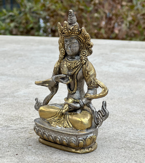 Buddha Vajrasattva Statue 2 Tone Solid Brass for Home Altar Shrine Meditation Room 5 Inches Tall