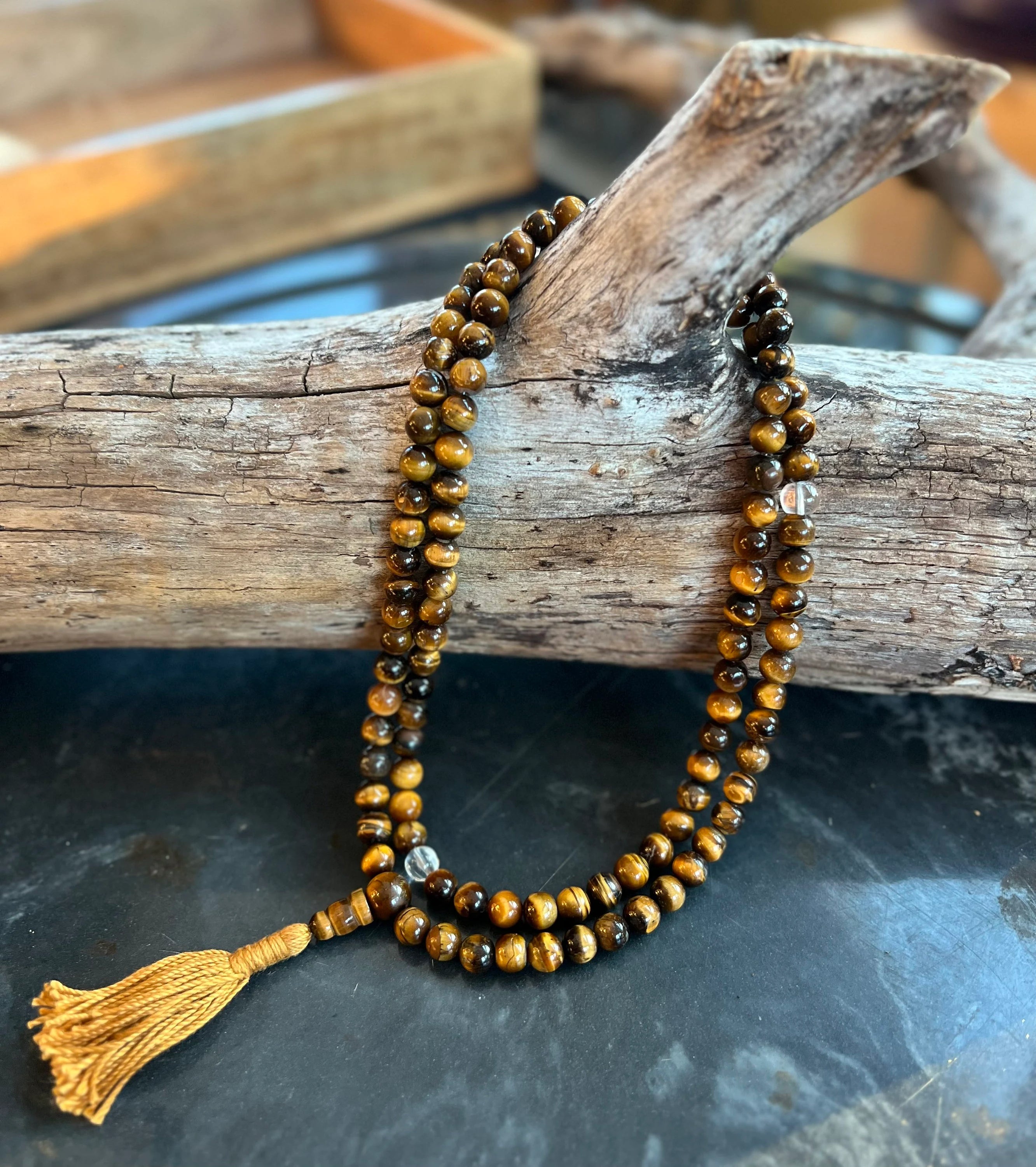 Gemstone Tiger Eye 108 Beads Prayer Mala - DharmaObjects