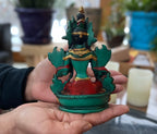 Large Tibetan Buddhist Green Tara Resin Statue – Mother Goddess Dolma Meditation Altar Figurine, Compassion & Protection Home Temple Decor - DharmaObjects
