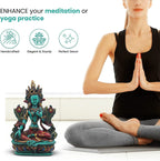 Large Tibetan Buddhist Green Tara Resin Statue – Mother Goddess Dolma Meditation Altar Figurine, Compassion & Protection Home Temple Decor - DharmaObjects