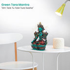 Large Tibetan Buddhist Green Tara Resin Statue – Mother Goddess Dolma Meditation Altar Figurine, Compassion & Protection Home Temple Decor - DharmaObjects