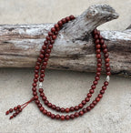 Tibetan Buddhist Genuine Rosewood Mala / Rosary 108 Beads / Free Silk Pouch