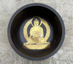 Tibetan Buddhist Buddha Singing Bowl 6.75" | Antique Collector Bowl with Buddha, Eight Lucky Symbols & Heart Chakra F Note - DharmaObjects