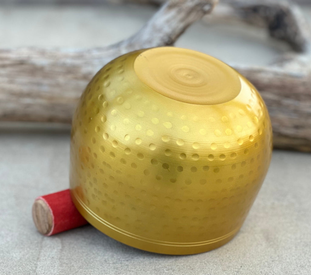 Large Tibetan Ring Gong Singing Bowl Complete Set Deep Meditation ~ Yoga, Mindfulness, Spiritual & Chakra Healing
