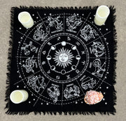 Zodiac Astrology Sun Moon Altar Cloth Tarot Witchcraft Table Cloth Cover