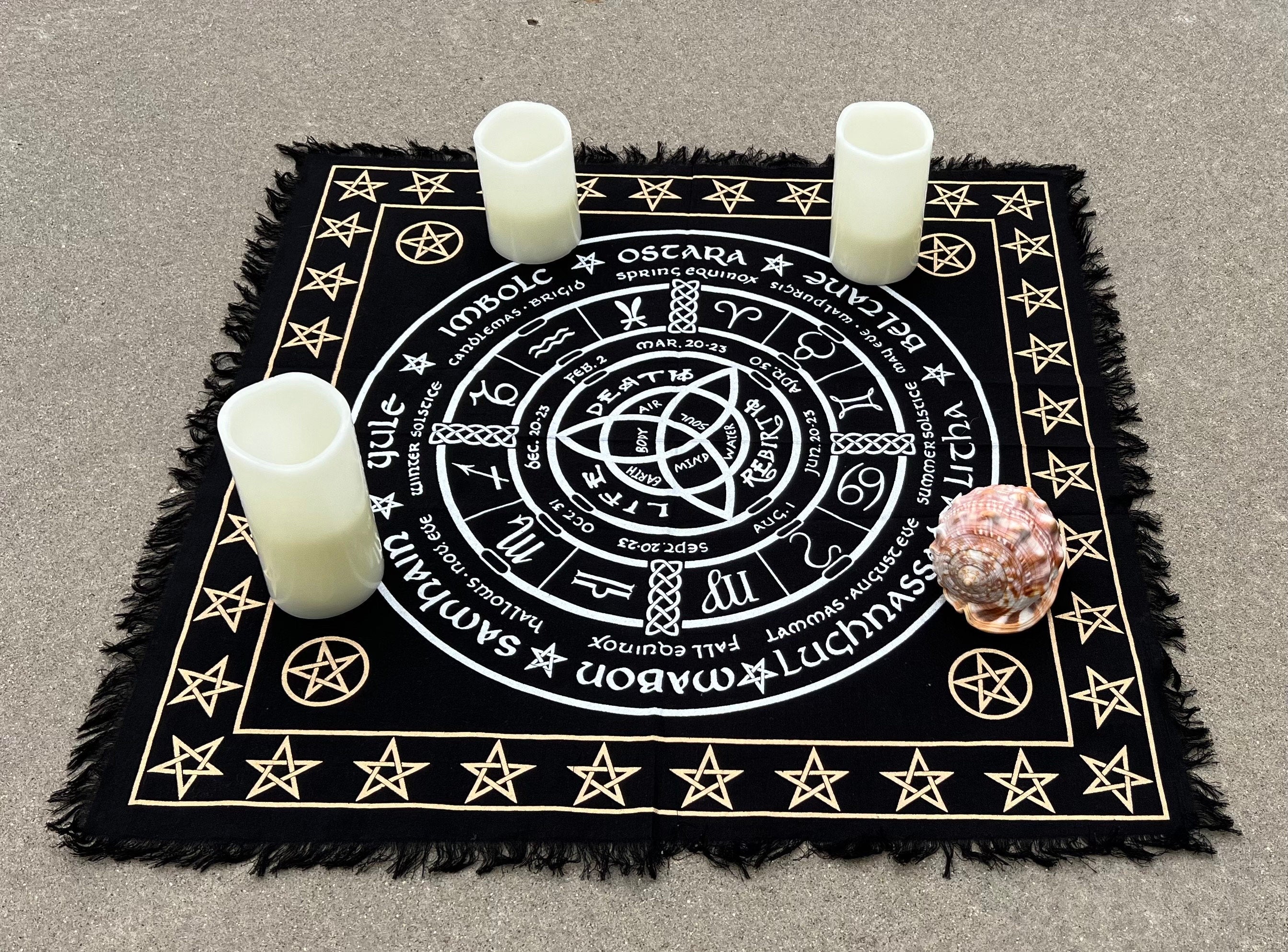 Cycle Of Life Altar Cloth Tarot Witchcraft Table Cloth Cover
