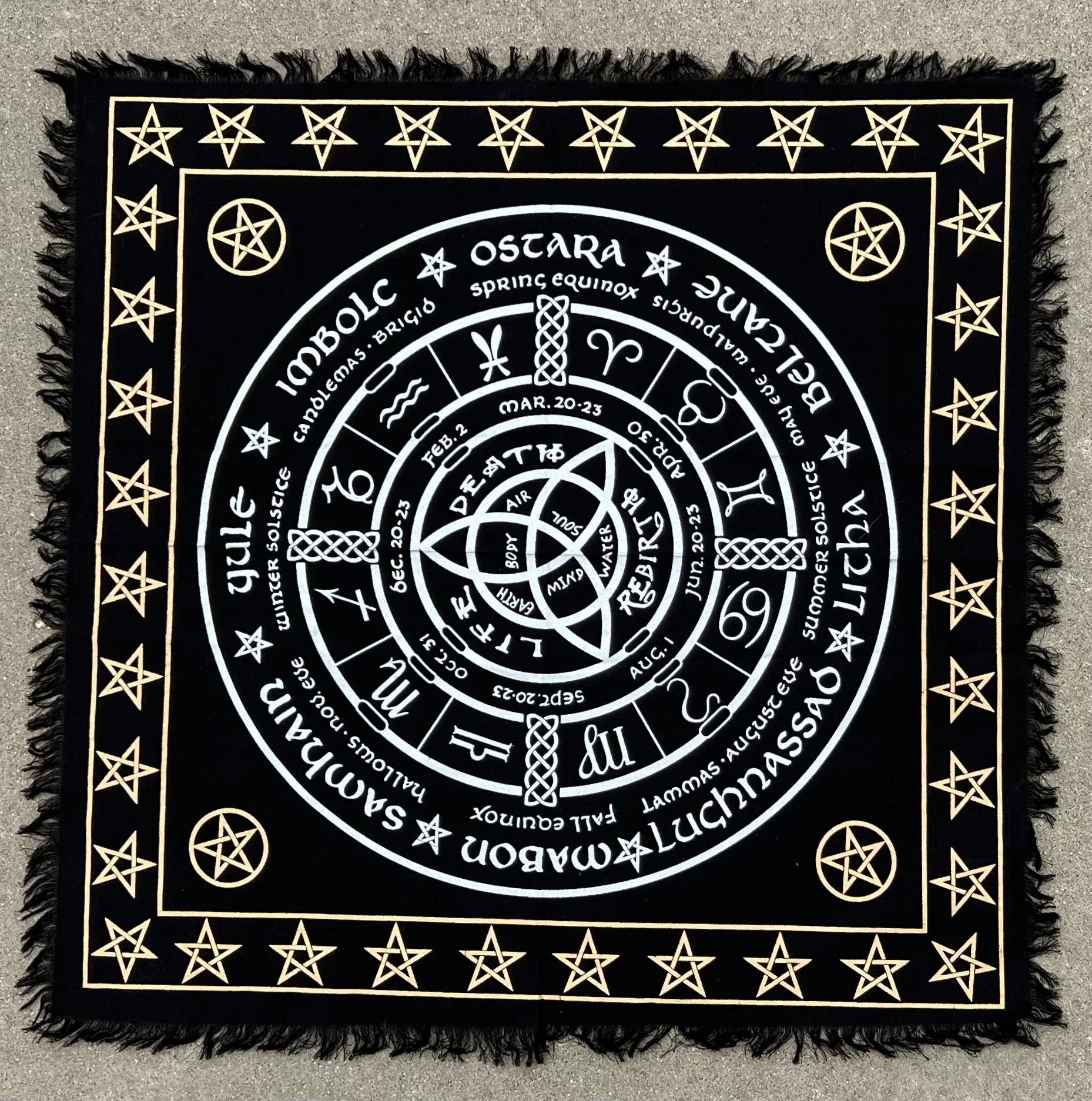 Cycle Of Life Altar Cloth Tarot Witchcraft Table Cloth Cover