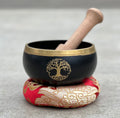 Tibetan Tree Of Life Singing Bowl Set 4" | Handmade Meditation Bowl with Mallet & Cushion for Yoga, Mindfulness & Spiritual Healing - DharmaObjects