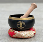 Tibetan Tree Of Life Singing Bowl Set 4" | Handmade Meditation Bowl with Mallet & Cushion for Yoga, Mindfulness & Spiritual Healing - DharmaObjects