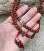 Tibetan Mala Buddhist Prayer Beads Rosary Brown Lotus Seed With Free Silk Pouch