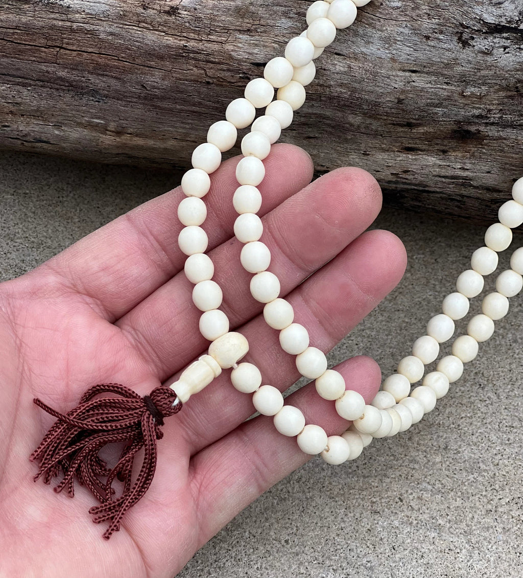 Tibetan Buddhist Natural Yak Bone / Rosary 108 Beads - DharmaObjects