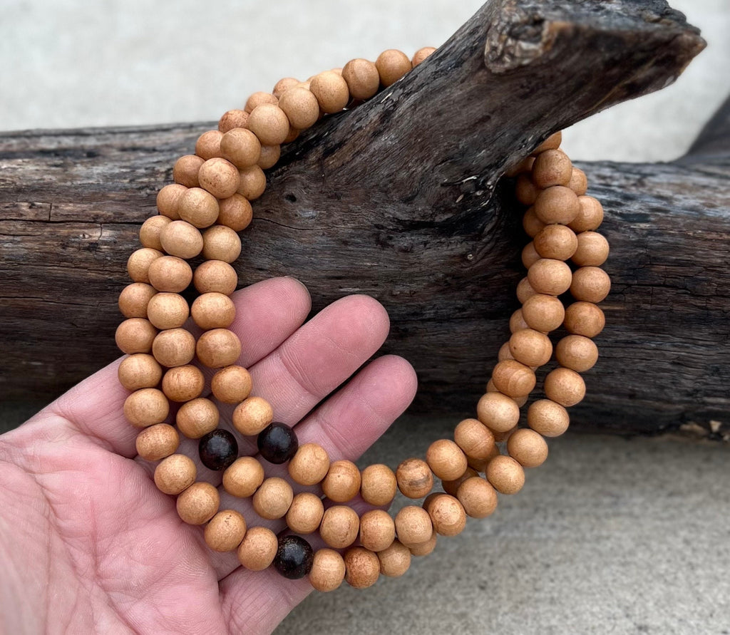 Tibetan Buddhist Genuine Sandal Wood Mala / Rosary 108 Beads / Free Silk Pouch - DharmaObjects