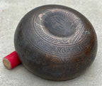 Tibetan Buddhist Om Mani Buddha Old Singing Bowl 6" | Antique Collector Bowl with Sacred Engravings & Sacral Chakra D Note - DharmaObjects