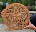 Handcrafted Wooden Celestial Big Star Wall Décor Hanging Art