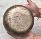 Rare Antique Thadobati Style Tibetan Singing Bowl 7" | Dark Patina Throat Chakra G Note Collector Bowl with Mallet & Cushion - DharmaObjects