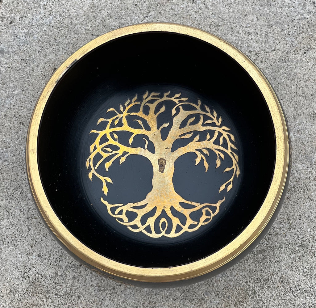 Tibetan Tree Of Life Singing Bowl Set 4" | Handmade Meditation Bowl with Mallet & Cushion for Yoga, Mindfulness & Spiritual Healing - DharmaObjects