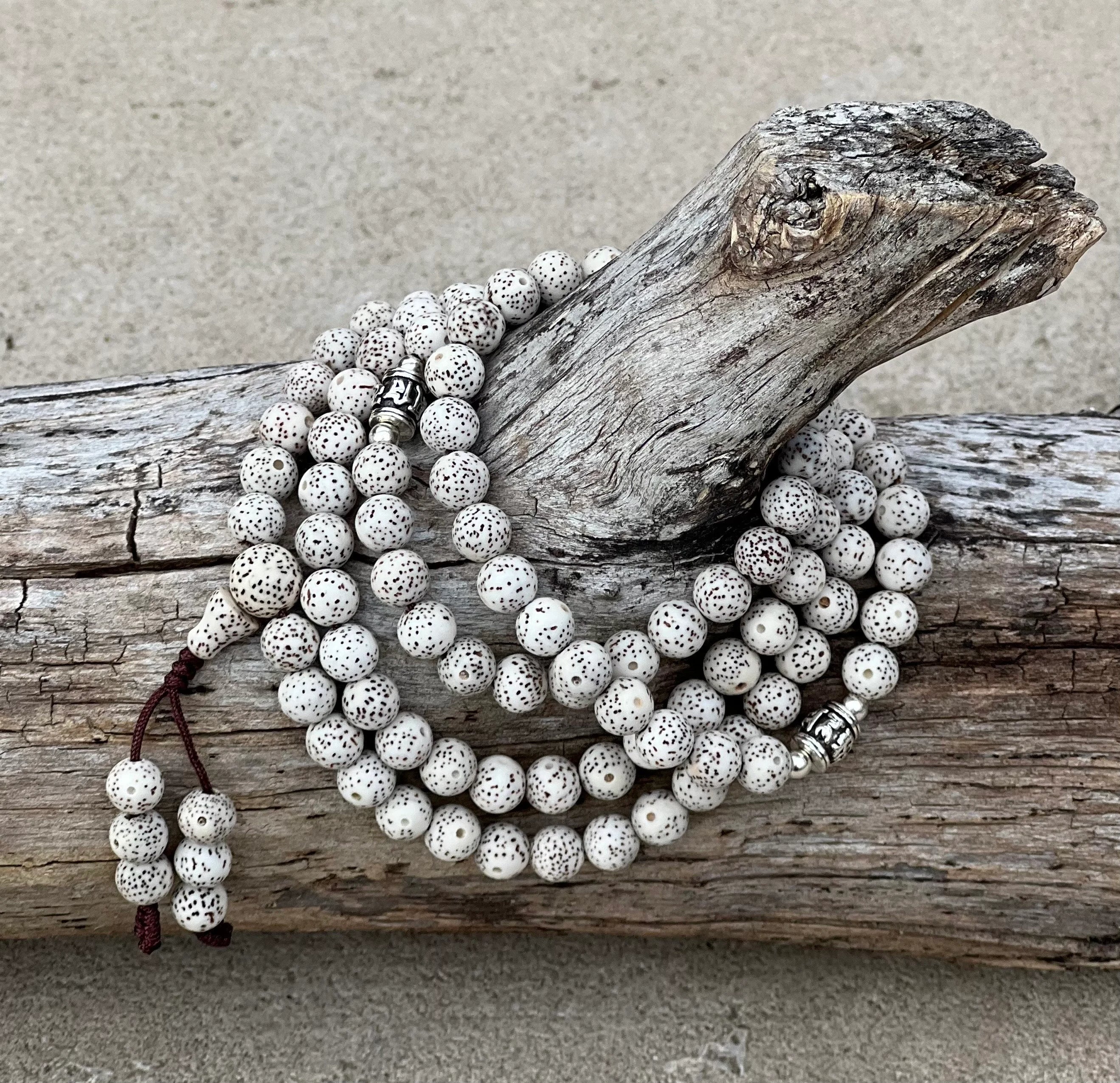 Tibetan Buddhist Lotus Seed Mala Prayer 108 Beads With Free Silk Pouch