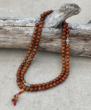 Tibetan Mala Buddhist Prayer Beads Rosary Brown Lotus Seed With Free Silk Pouch