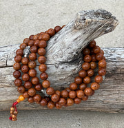 Tibetan Mala Buddhist Prayer Beads Rosary Brown Lotus Seed With Free Silk Pouch