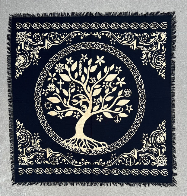 Tree Of Life Altar Cloth Tarot Witchcraft Table Cloth Cover Wall Decor 36 X 36 Inches