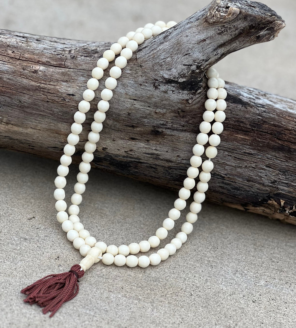 Tibetan Buddhist Natural Yak Bone / Rosary 108 Beads - DharmaObjects