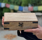 Hand Carved Jewelry Trinket Keepsake Wooden Storage Box - DharmaObjects