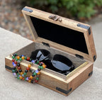 Hand Carved Jewelry Trinket Keepsake Wooden Storage Box - DharmaObjects