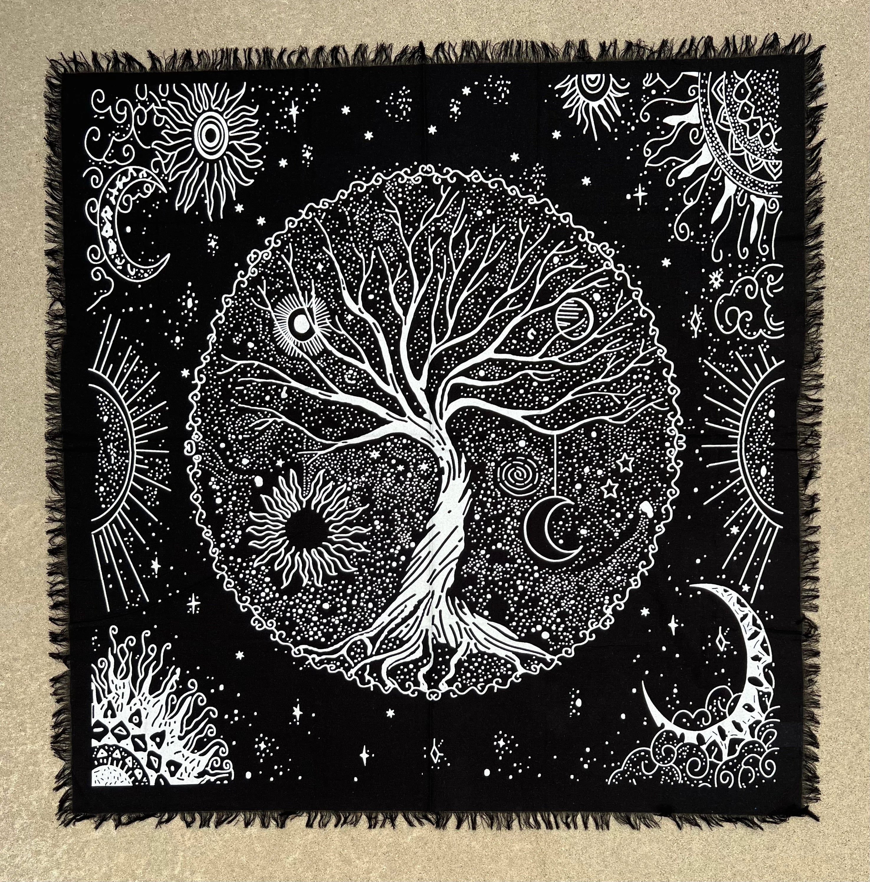 Tree Of Life Altar Cloth Tarot Witchcraft Table Cloth Cover Wall Decor 36 X 36 Inches