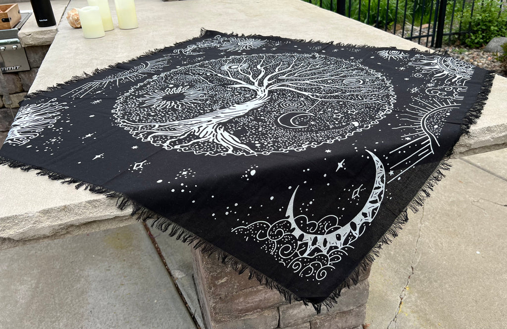 Tree Of Life Altar Cloth Tarot Witchcraft Table Cloth Cover Wall Decor 36 X 36 Inches