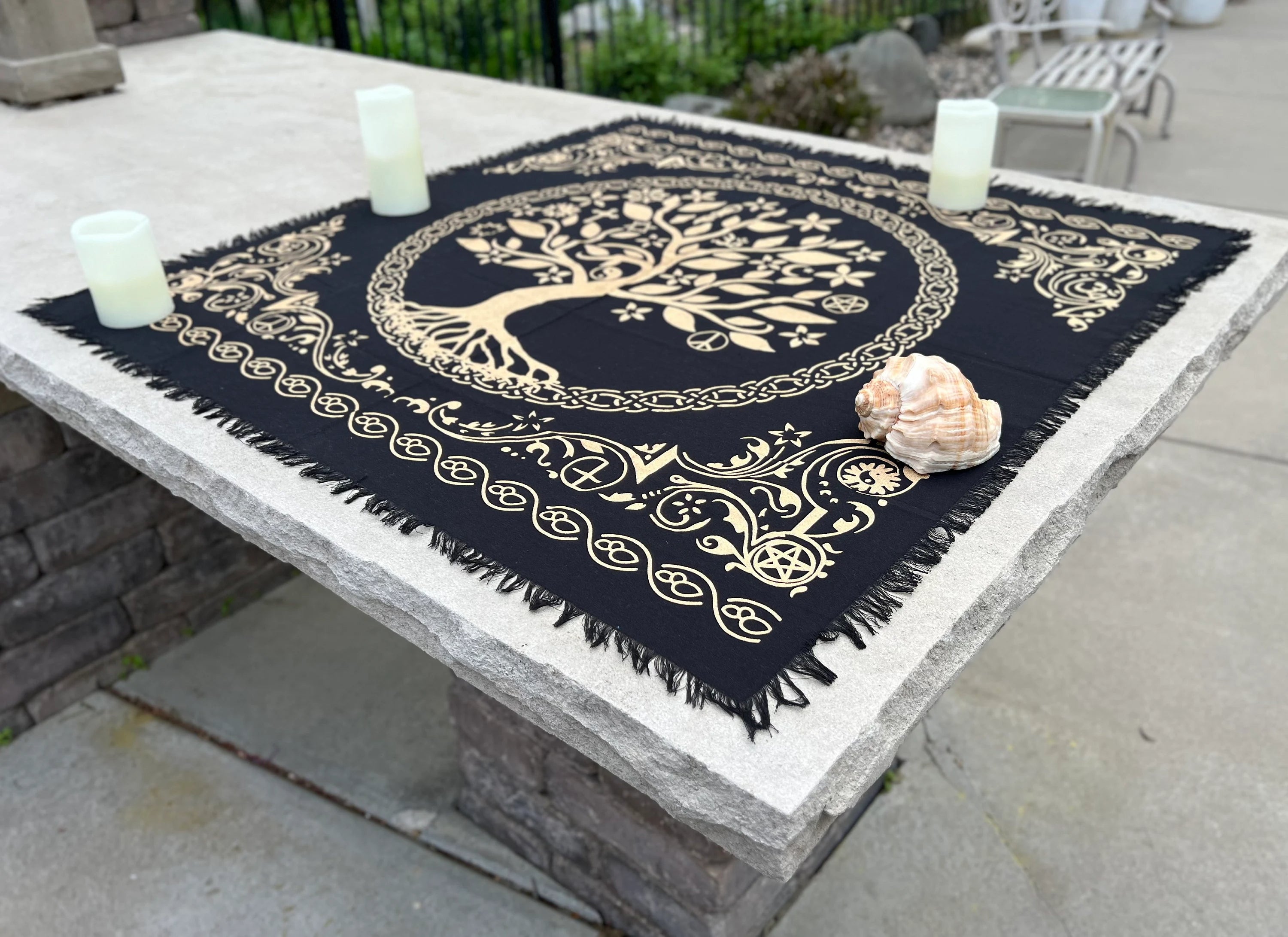 Tree Of Life Altar Cloth Tarot Witchcraft Table Cloth Cover Wall Decor 36 X 36 Inches