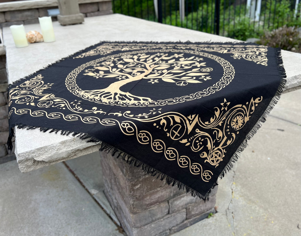Tree Of Life Altar Cloth Tarot Witchcraft Table Cloth Cover Wall Decor 36 X 36 Inches