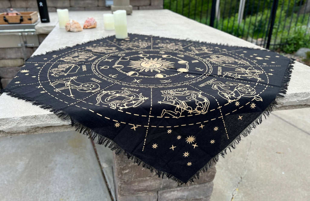Altar Cloth Tarot Witchcraft Table Cloth Cover Wall Decor Wall Art 36 X 36 Inches - DharmaObjects